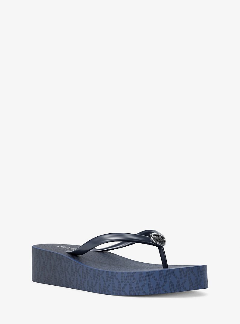 Bedford Ombr&eacute; Signature Logo Flip Flops in GALAXY BLUE | Michael Kors