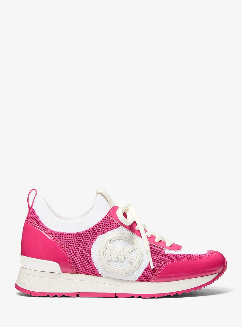 Jenkins Two-Tone Stretch Knit Trainer in DRAGONFRUIT | Michael Kors