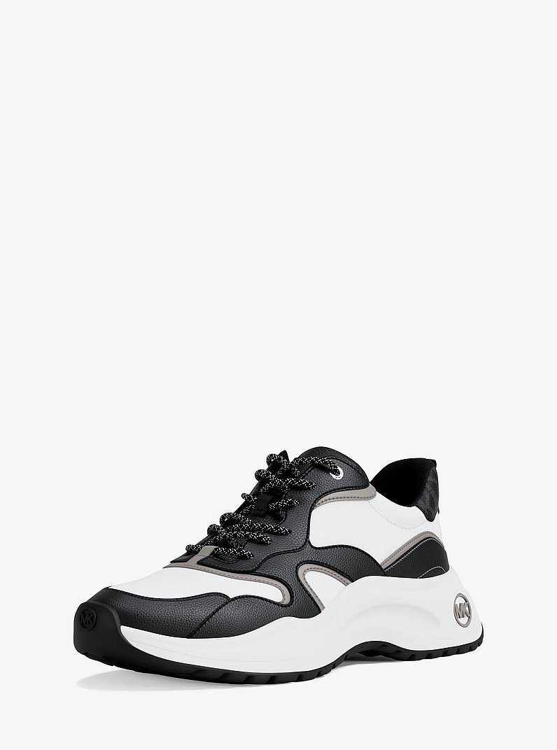 Levie Mixed-Media Trainer in BLACK | Michael Kors