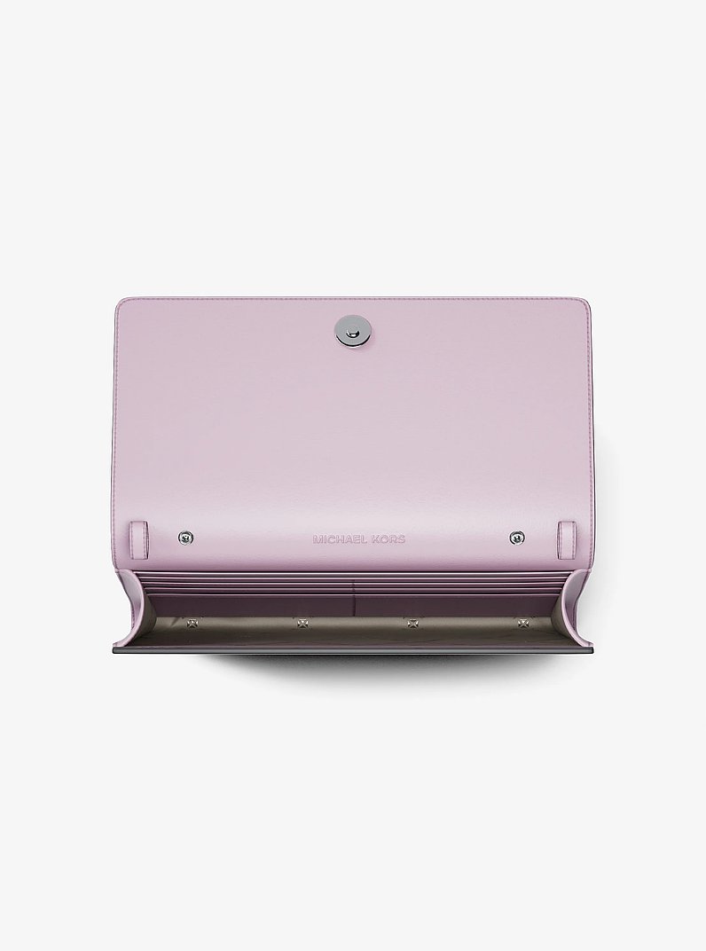 Carson Large Logo Debossed Wallet in LT QUARTZ | Michael Kors