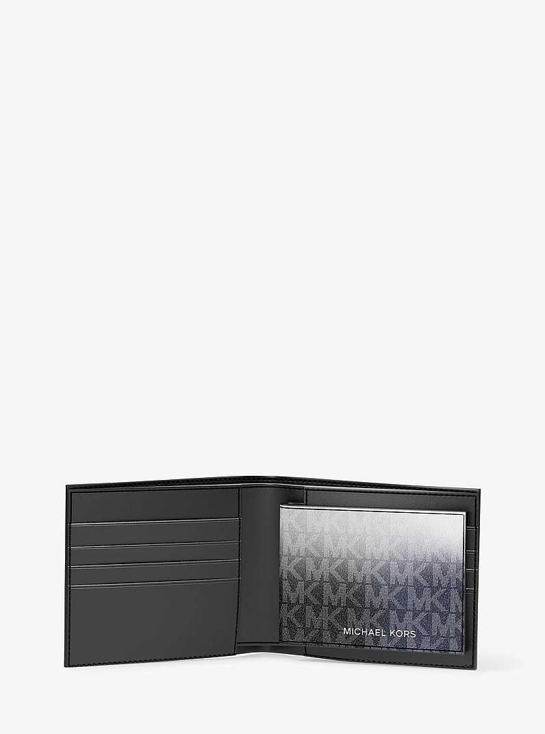 Cooper Ombr&eacute; Signature Logo Billfold Wallet With Passcase in BLACK COMBO | Michael Kors