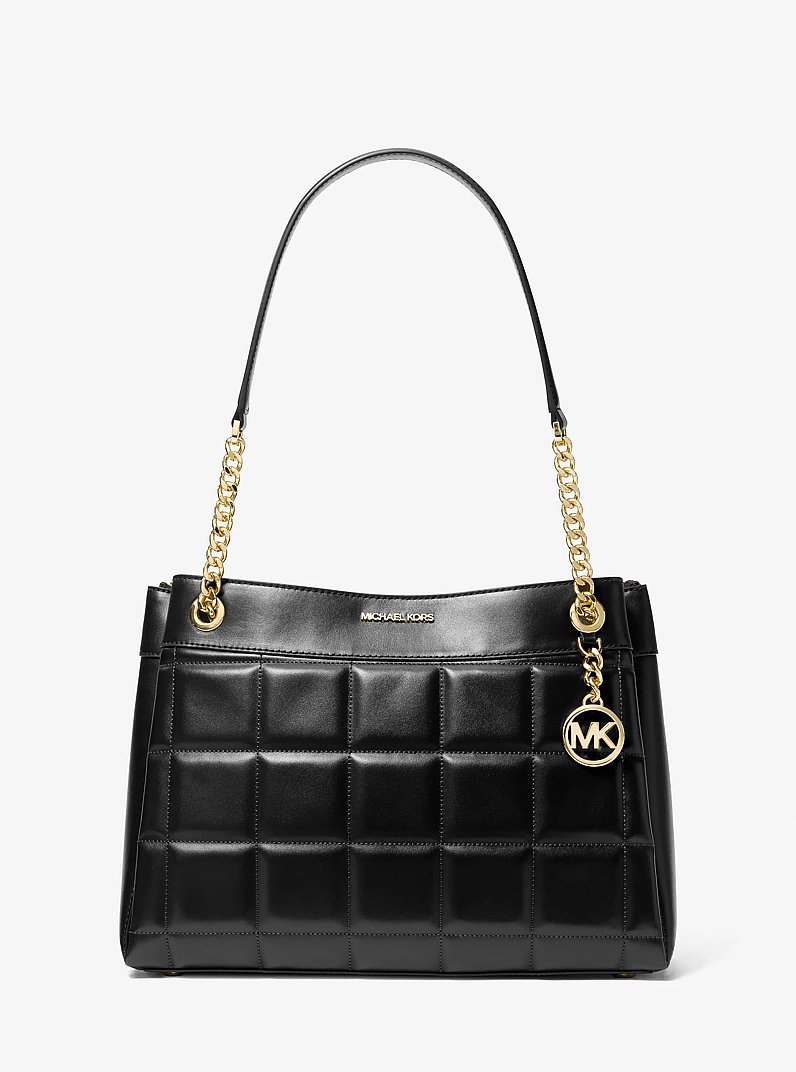 Bolso de mano Susan mediano acolchado de cuero in NEGRO | Michael Kors