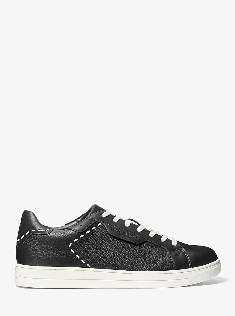 Zapatilla Keating de piel con detalles cosidos a mano in NEGRO | Michael Kors
