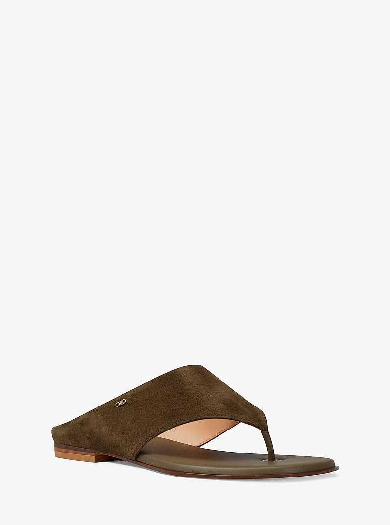 Alster Suede Thong Sandal in LODEN | Michael Kors