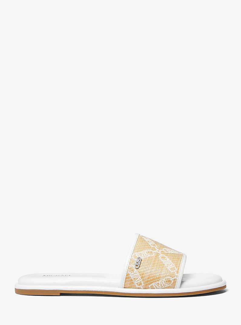 Slide Saylor in paglia con logo Empire jacquard