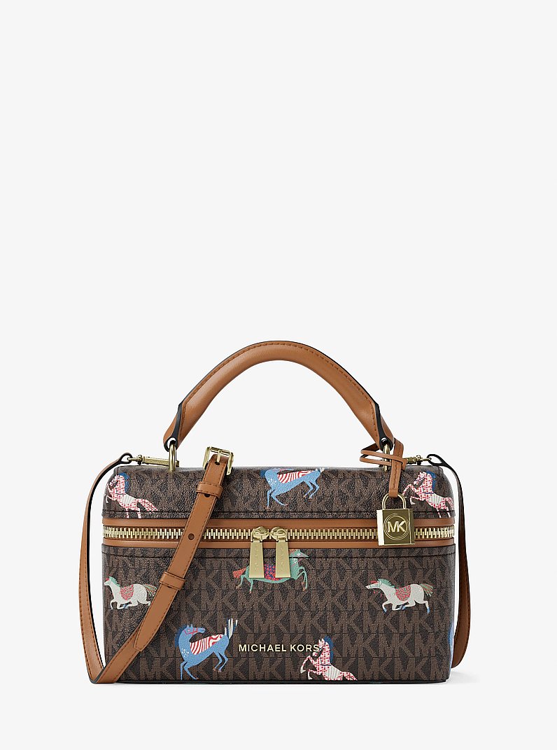 Jana Extra-Small Signature Logo Crossbody Bag in BRN/ACORN | Michael Kors