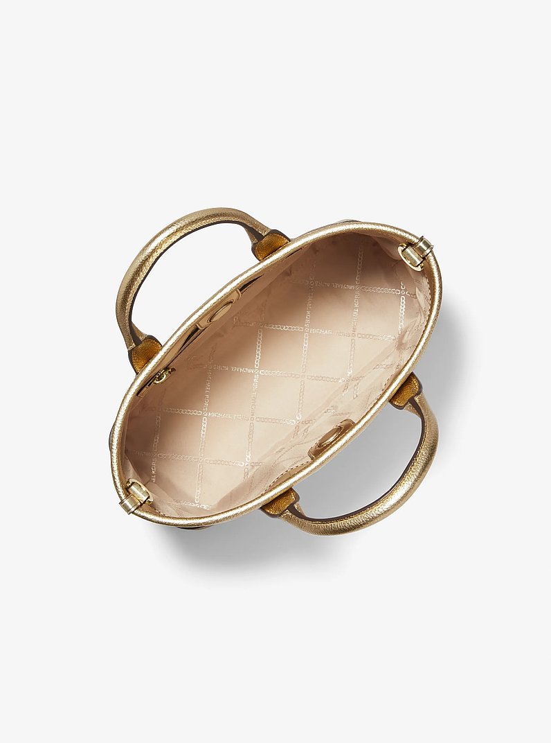 Henkeltasche Luisa Small aus Leder in Metallic-Optik