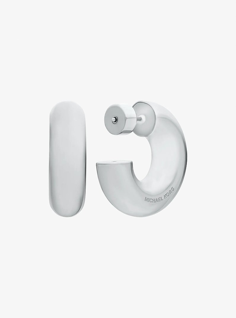 Chunky Hoop Earrings in SILVER | Michael Kors