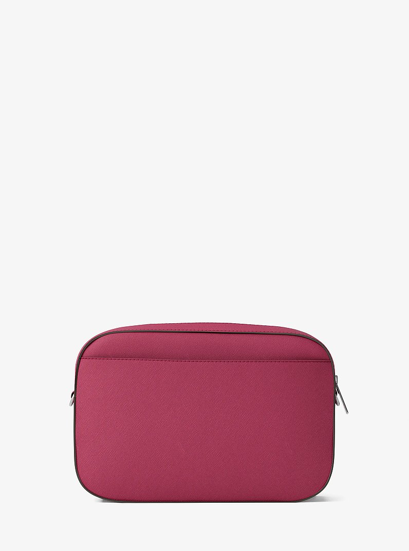 Jet Set Large Saffiano Leather Crossbody Bag in DK RASPBERRY | Michael Kors