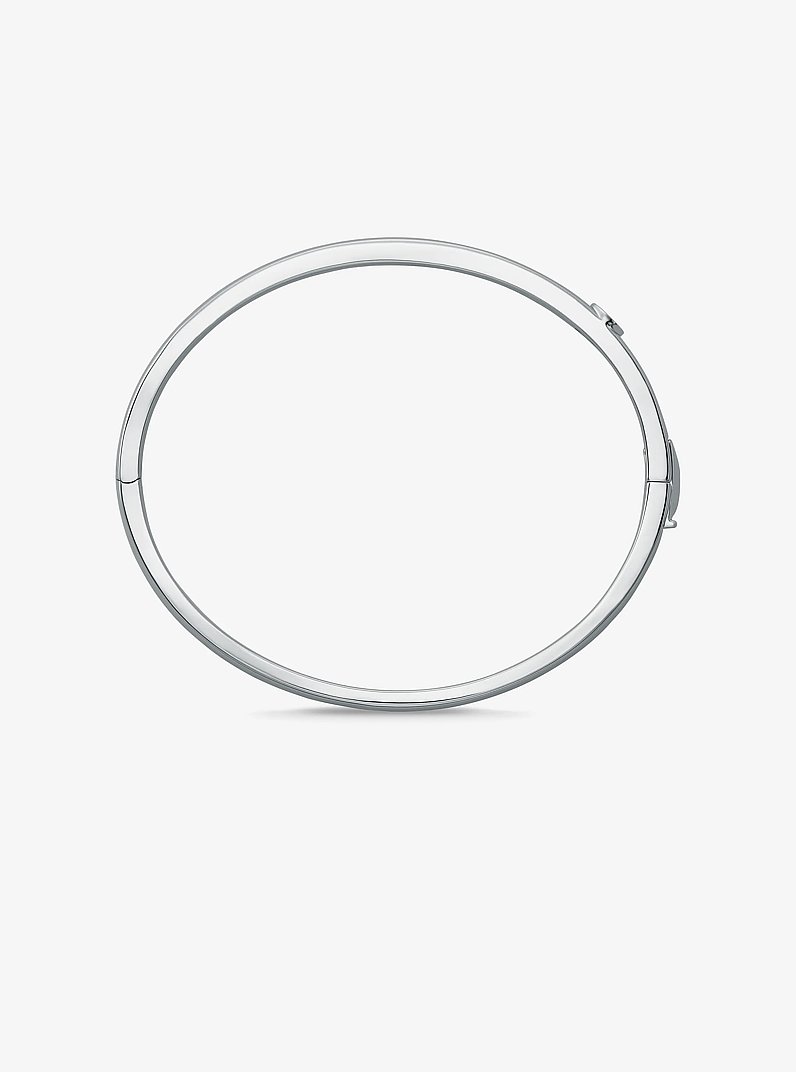 Precious Metal-Plated Brass Pav&eacute; Bangle in SILVER | Michael Kors