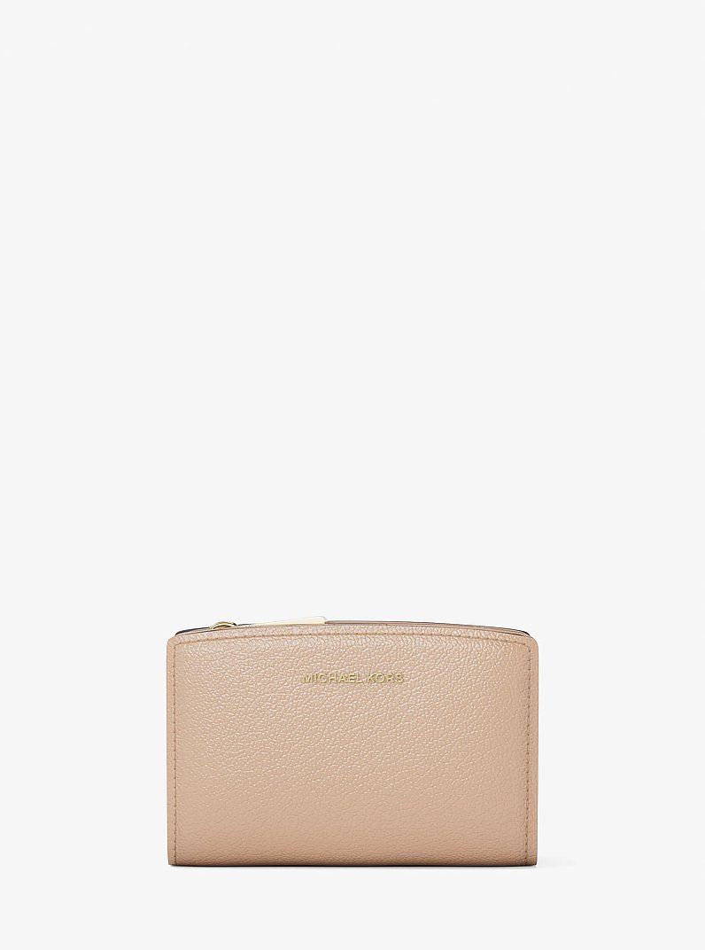 Bryant Medium Pebbled Leather Wallet in KHAKI | Michael Kors