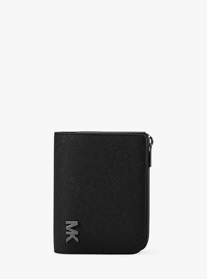 Cooper Saffiano Leather Folio Wallet in BLACK | Michael Kors