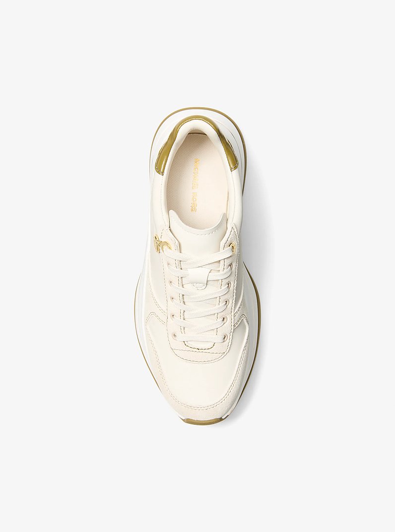 Arla Leather and Suede Trainer in PSTACHIO MLT | Michael Kors