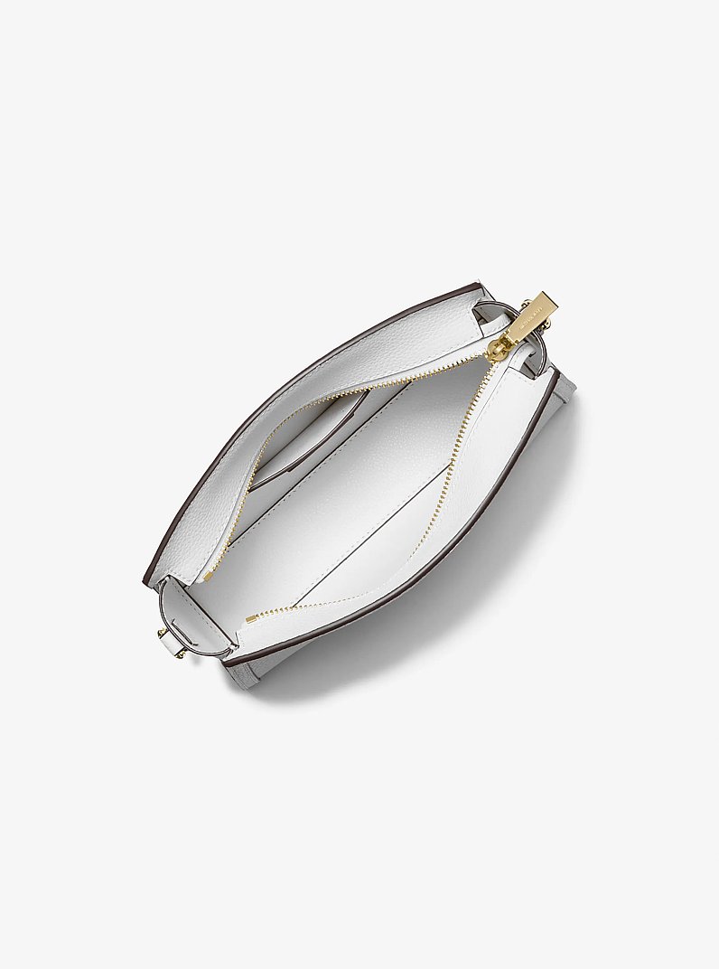 Chantal Large Pebbled Leather Crossbody Bag in OPTIC WHITE | Michael Kors