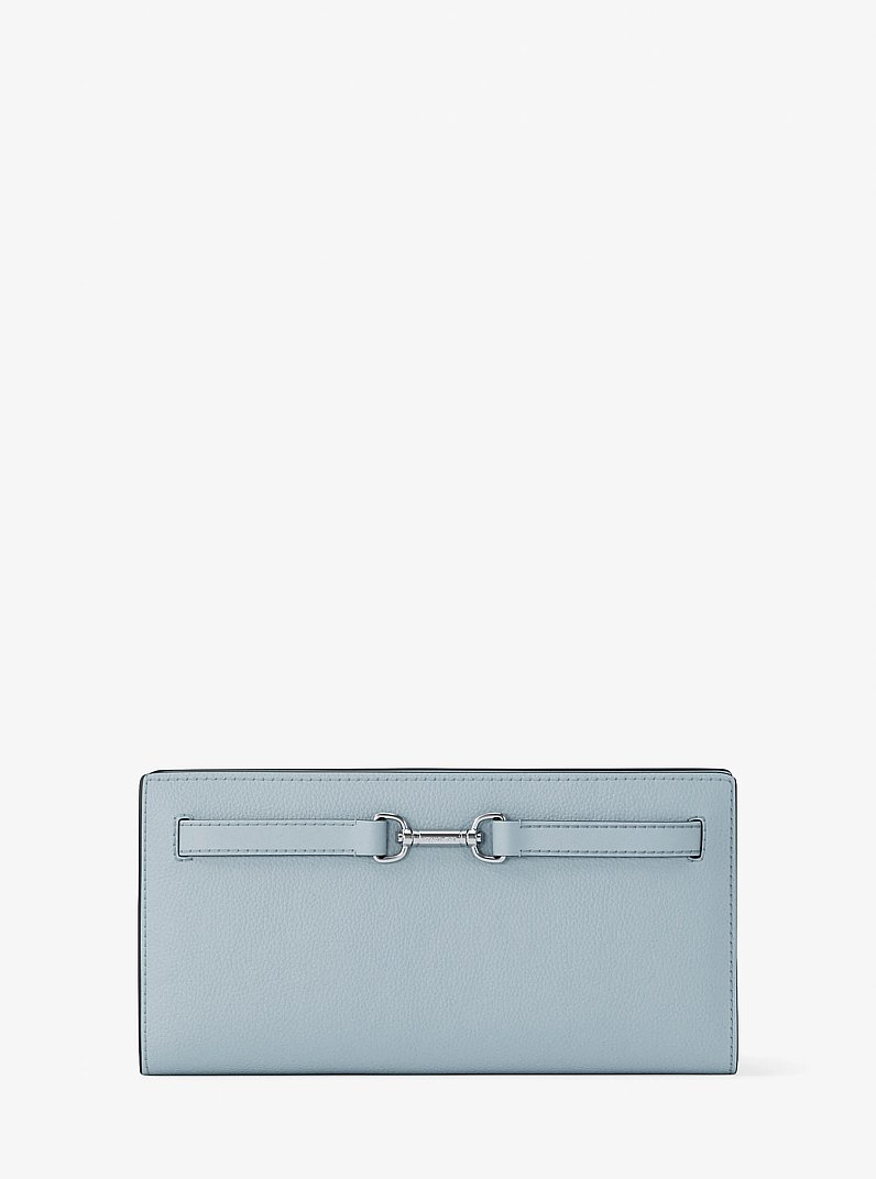 Carson Large Pebbled Leather Wallet in PALE OCEAN | Michael Kors