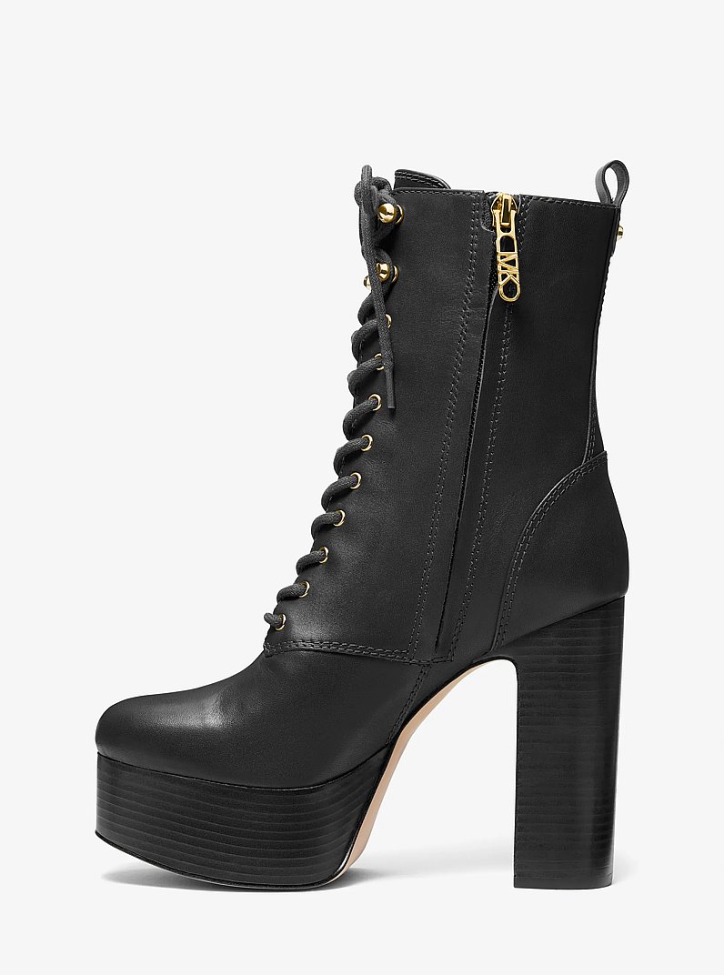 Plateau-Stiefel Natasha aus Leder in SCHWARZ | Michael Kors