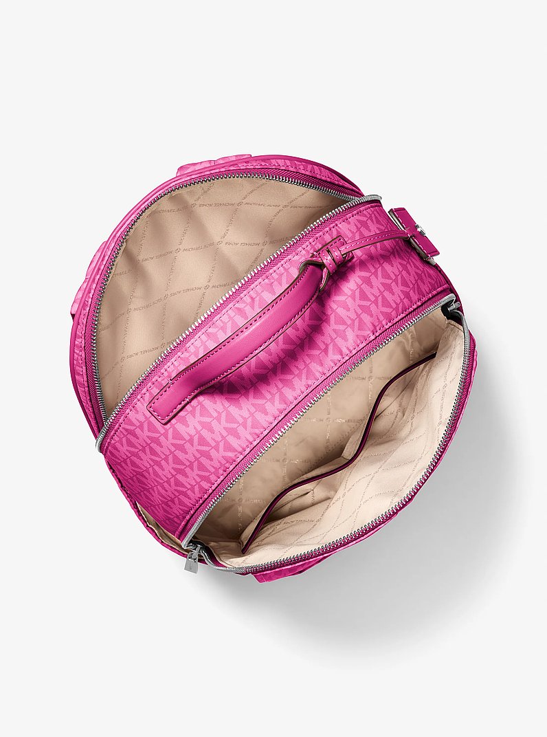 Sable Large Printed Signature Logo Backpack in RASPBERRY | Michael Kors