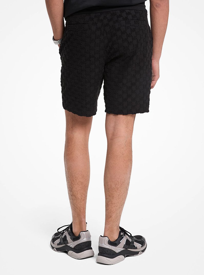 Logo Jacquard Terry Shorts in BLACK | Michael Kors