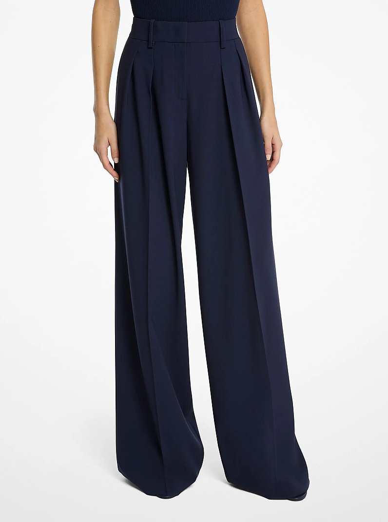 Pantal&oacute;n plisado de lana in MARITIME | Michael Kors