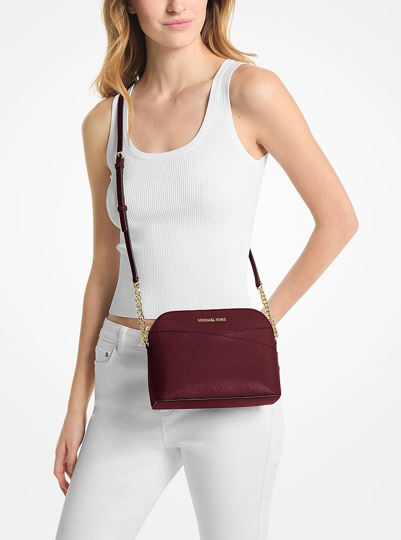Jet Set Travel Medium Dome Crossbody Bag in OXBLOOD | Michael Kors