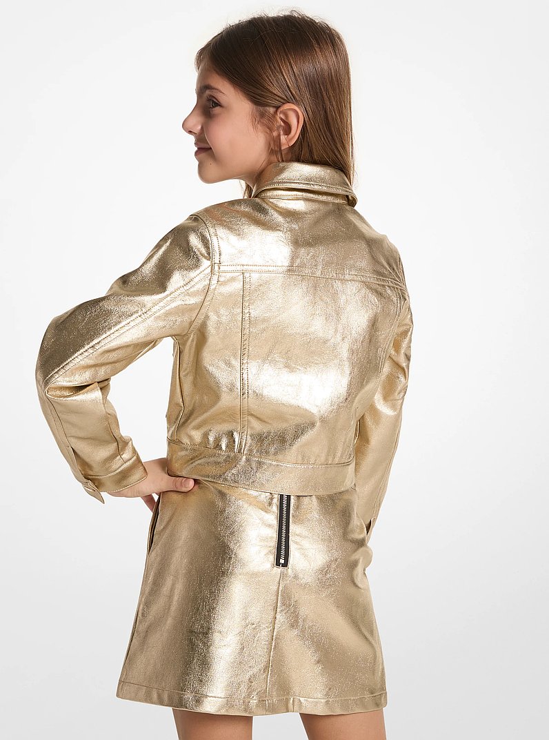 Giacca biker metallizzata