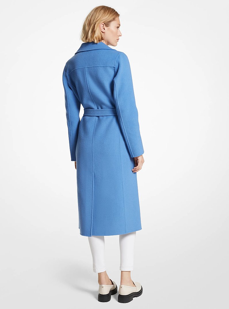 Wool Blend Trench Coat in Crew Blue | Michael Kors