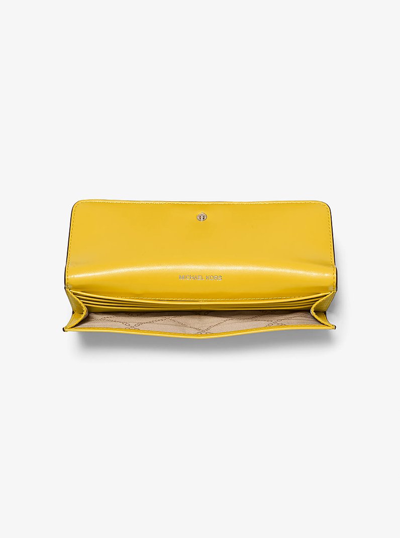 Jet Set Large Saffiano Leather Snap-Front Wallet in BRIGHT DANDELION | Michael Kors