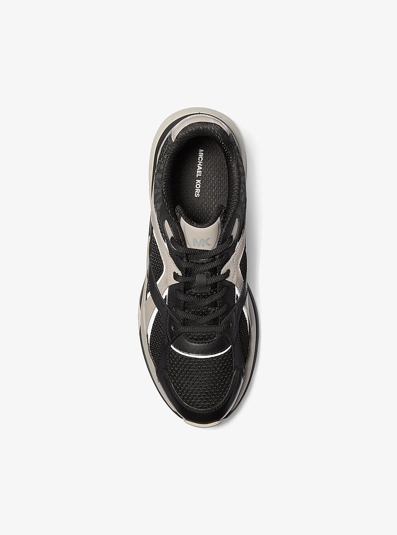 Leo Mixed-Media Trainer in BLACK | Michael Kors