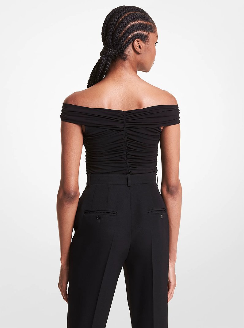 Body de jersey el&aacute;stico con hombros descubiertos in NEGRO | Michael Kors