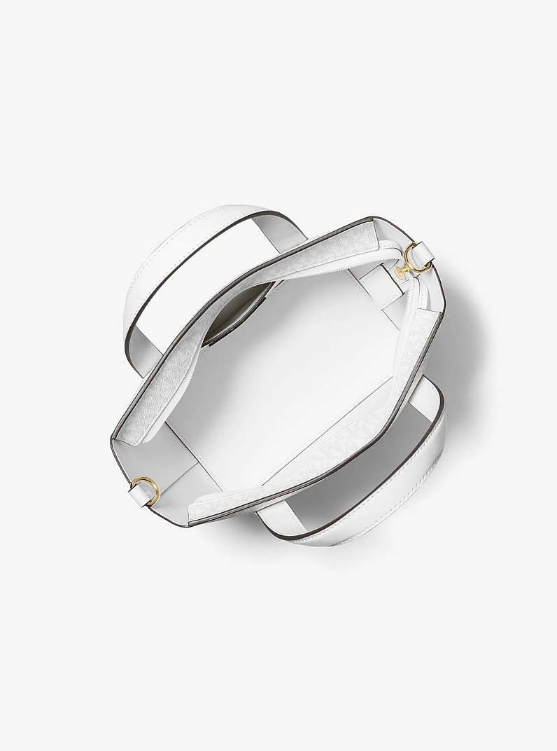 Pratt Small Signature Logo Tote Bag in OPTIC WHITE | Michael Kors