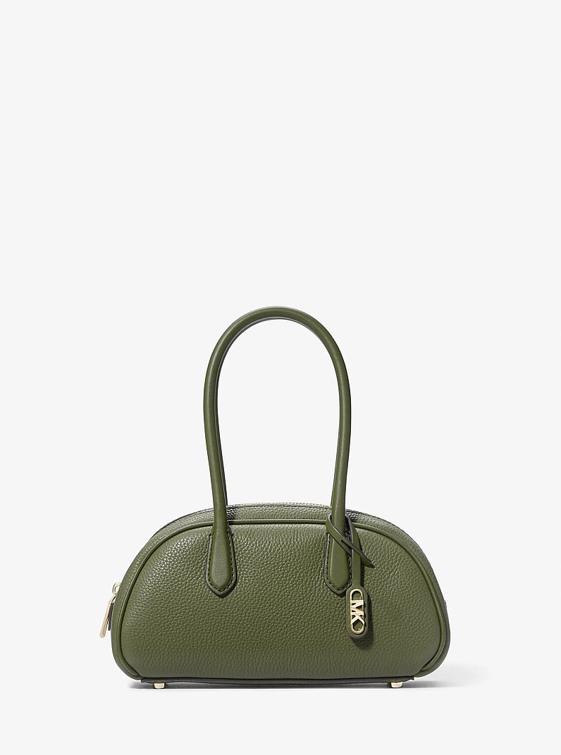Lulu Small Pebbled Leather Satchel in SMOKEY OLIVE | Michael Kors