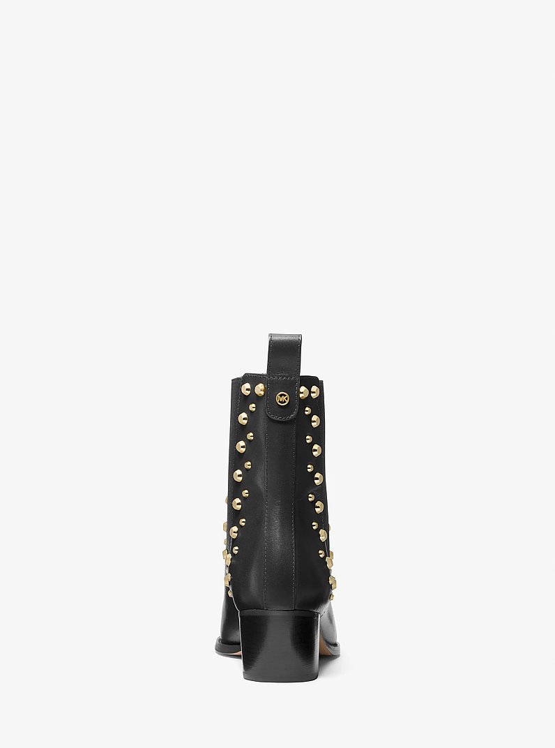 Kinlee Astor Studded Leather Ankle Boot in BLACK | Michael Kors