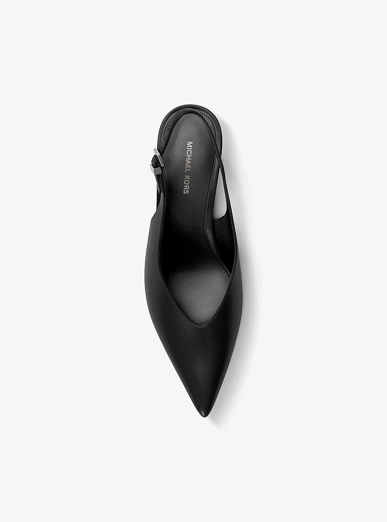 Tonya Leather Slingback Pump in BLACK | Michael Kors