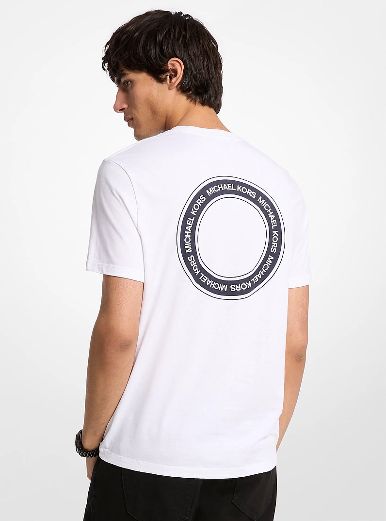 Graphic Logo Cotton T-Shirt in WHITE | Michael Kors