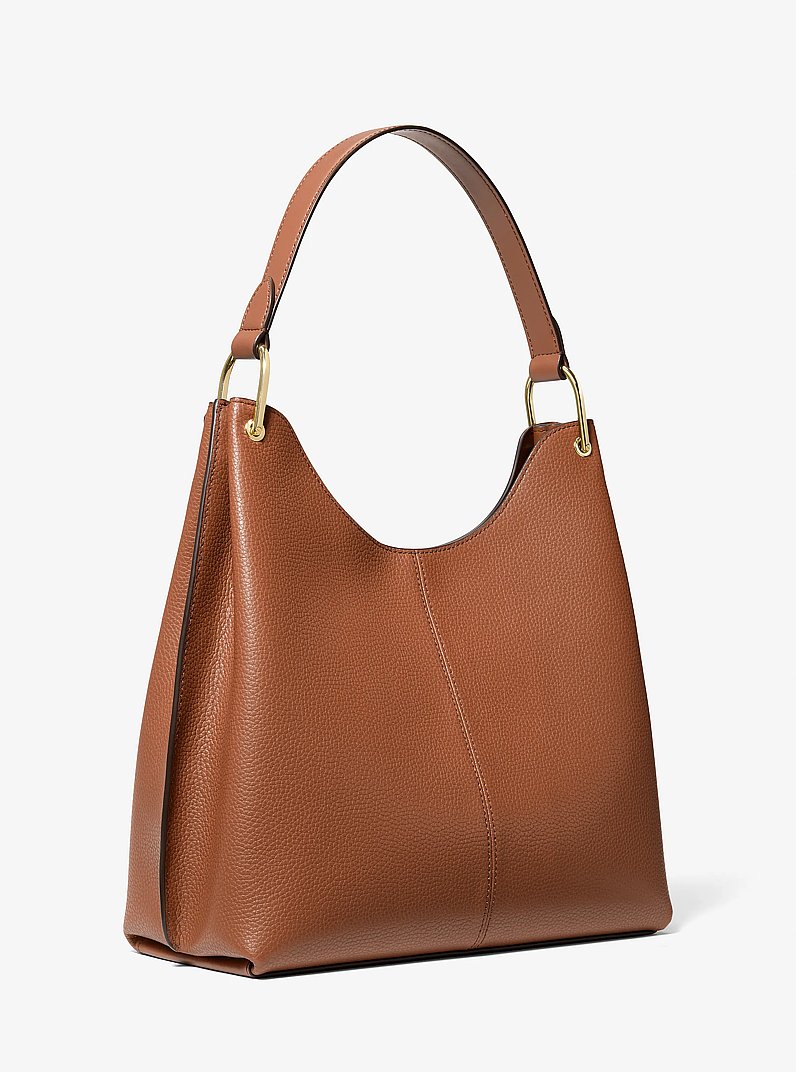 Borsa hobo Joan grande in pelle martellata in CUOIO | Michael Kors