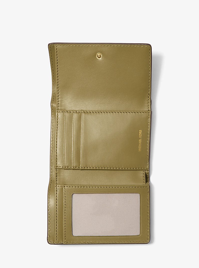 Bryant Medium Pebbled Leather Wallet in SAFARI GREEN | Michael Kors