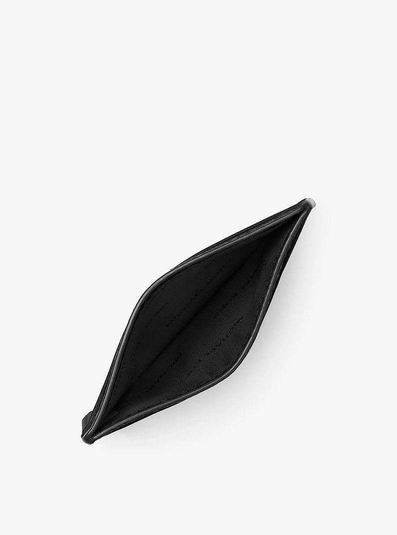 Pebbled Leather Card Case in BLACK | Michael Kors