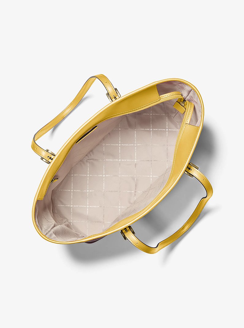 Jet Set Large Printed Signature Logo Tote Bag in HONEY | Michael Kors