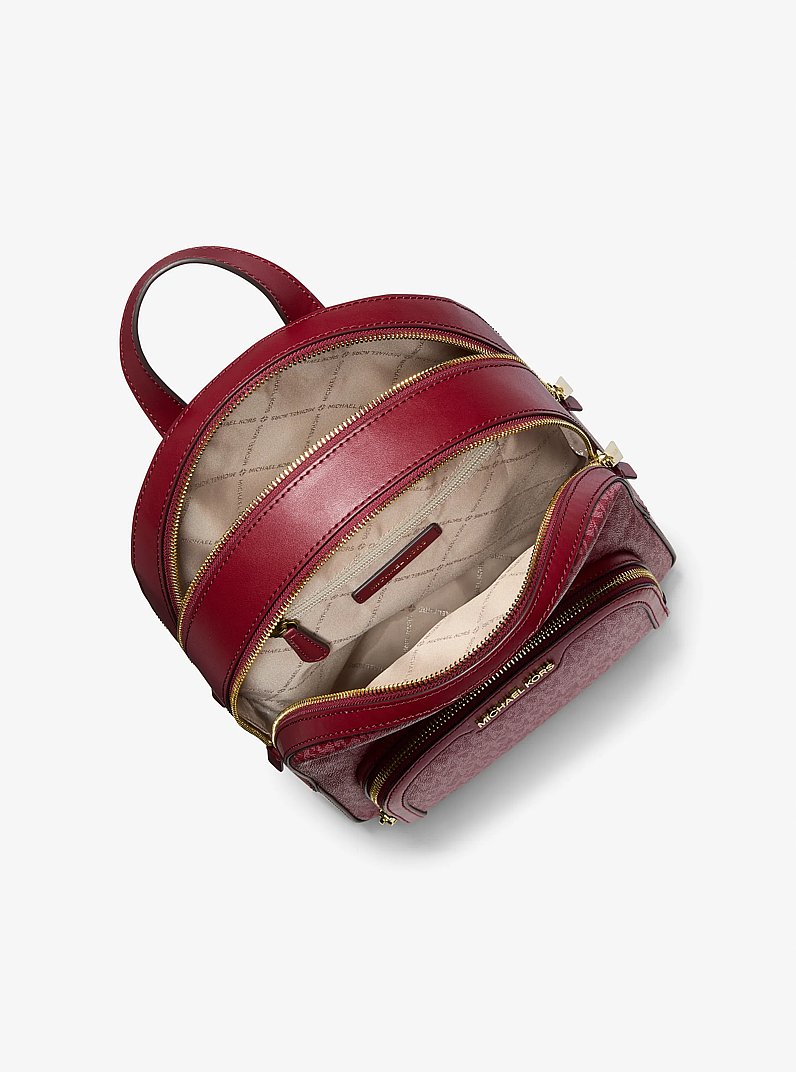 Jaycee Medium Signature Logo Backpack in CHERRY | Michael Kors