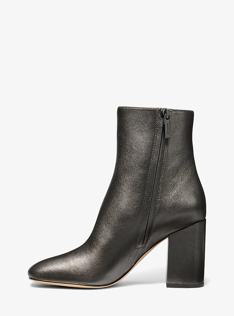 Stiefelette Perla Flex aus Leder in Metallic-Optik in ANTHRAZIT | Michael Kors