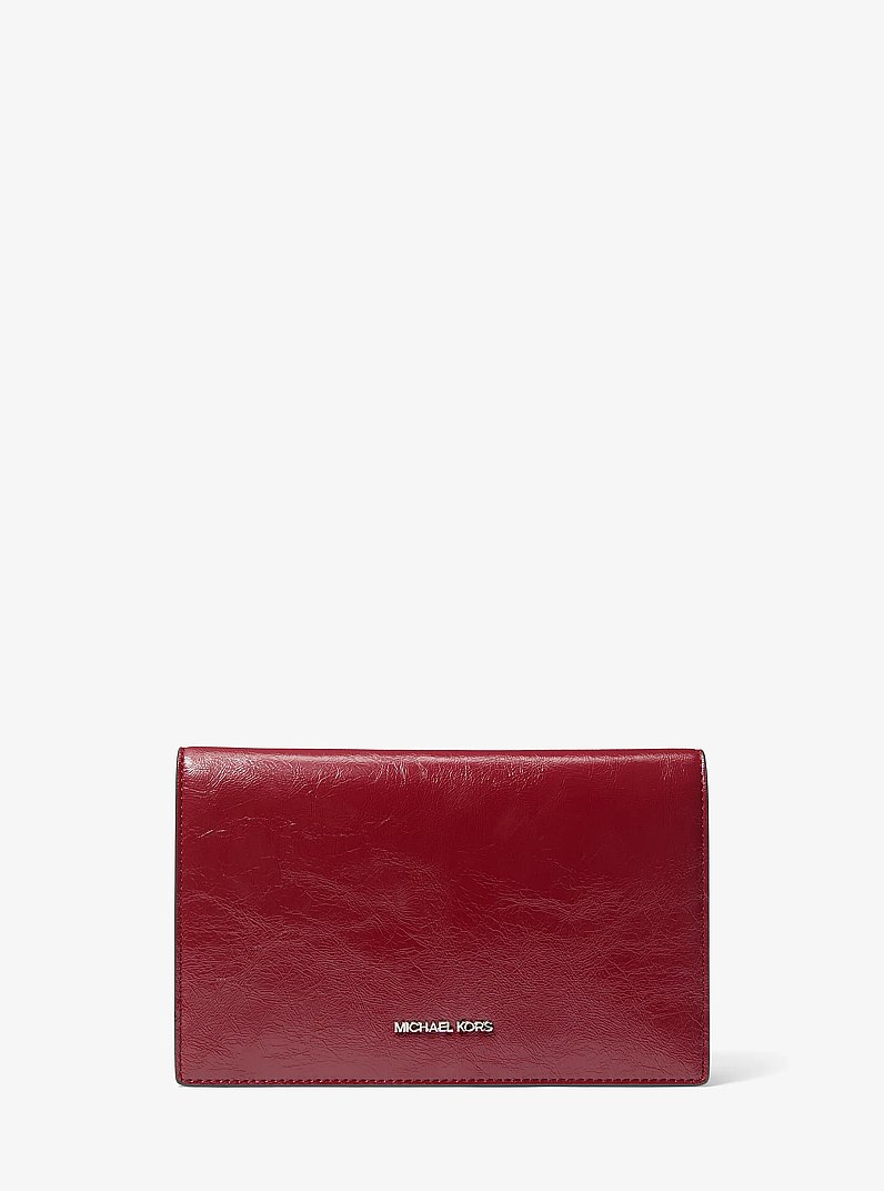 Jet Set Travel Small 2-in-1 Clutch in MAROON | Michael Kors