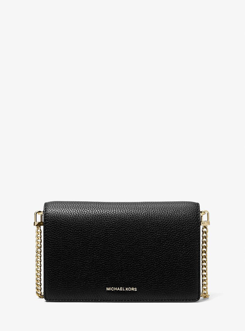 Umh&auml;ngetasche Jet Set Medium aus gekrispeltem Leder in SCHWARZ | Michael Kors