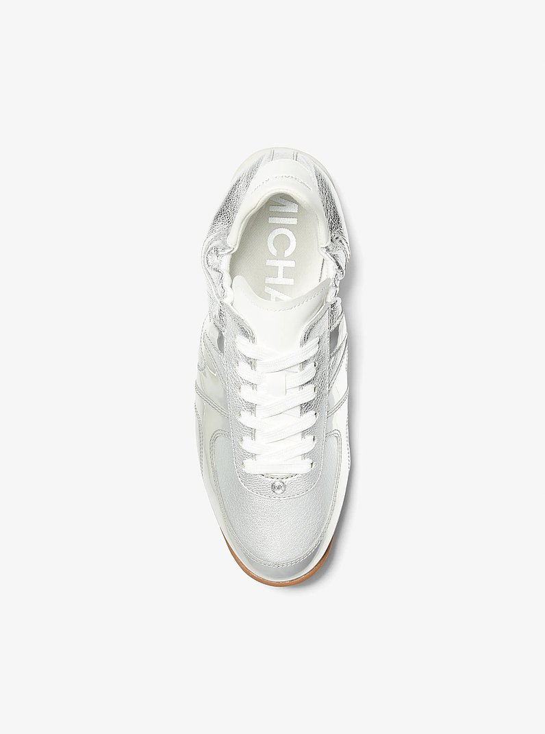 Zapatilla Colt de piel metalizada in PLATEADO | Michael Kors