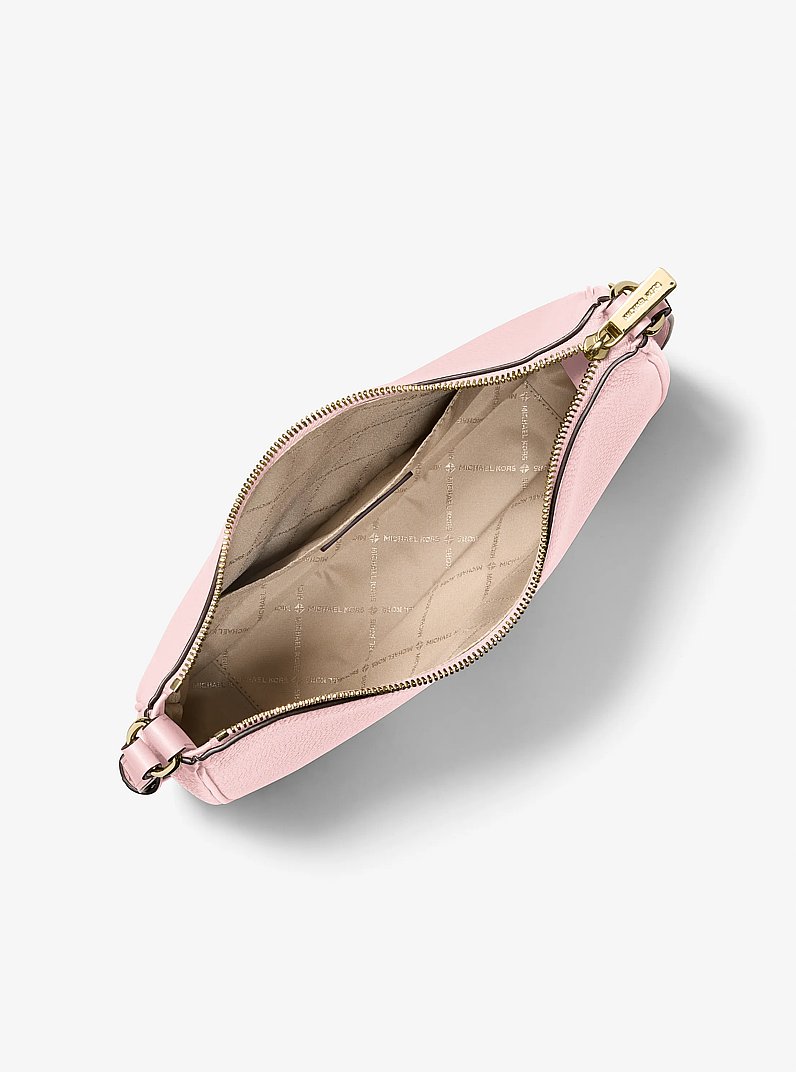 Nayla Medium Pebbled Leather Messenger Bag in POWDER BLUSH | Michael Kors