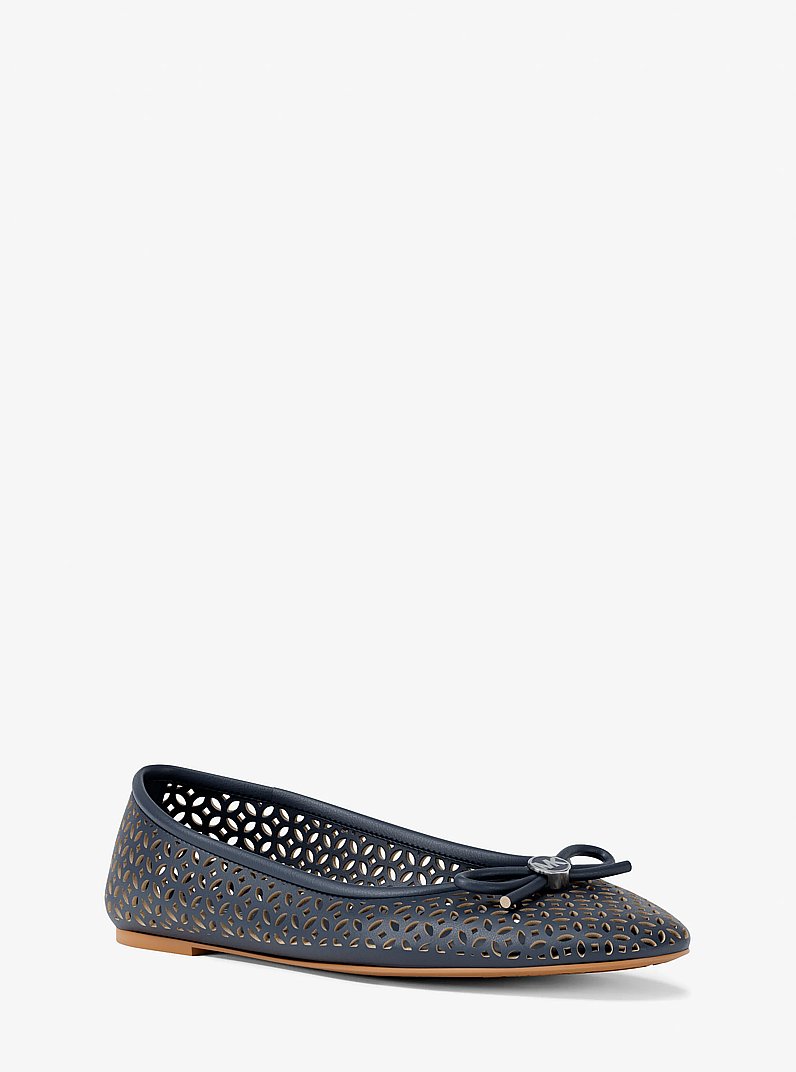 Savannah Perforated Ballet Flat in NAVY | Michael Kors