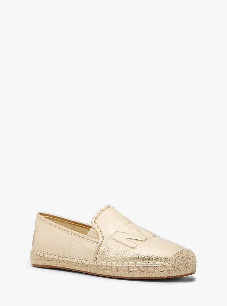 Hastings Metallic Logo Embossed Slip-On Espadrille in PALE GOLD | Michael Kors