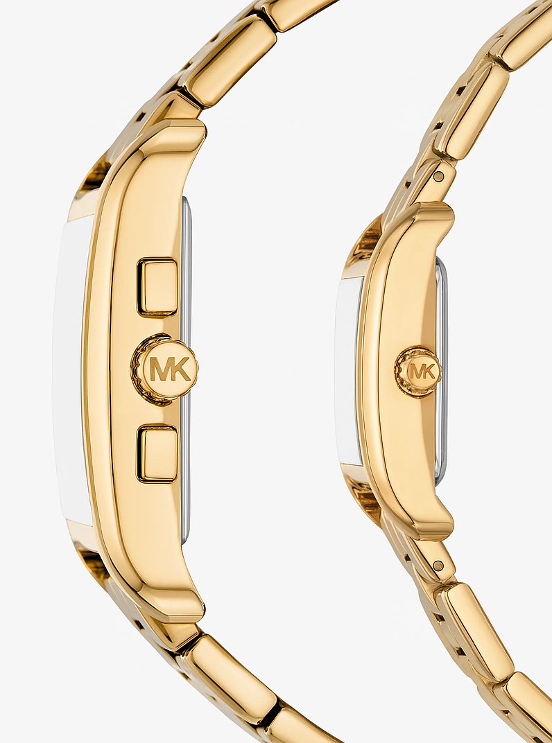 Set de relojes para &eacute;l y para ella Monroe en tono dorado in DORADO | Michael Kors
