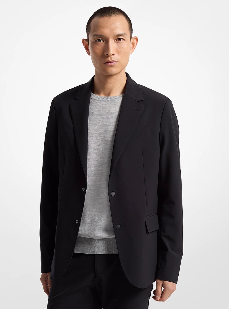 2-in-1 Mixed-Media Blazer in BLACK | Michael Kors