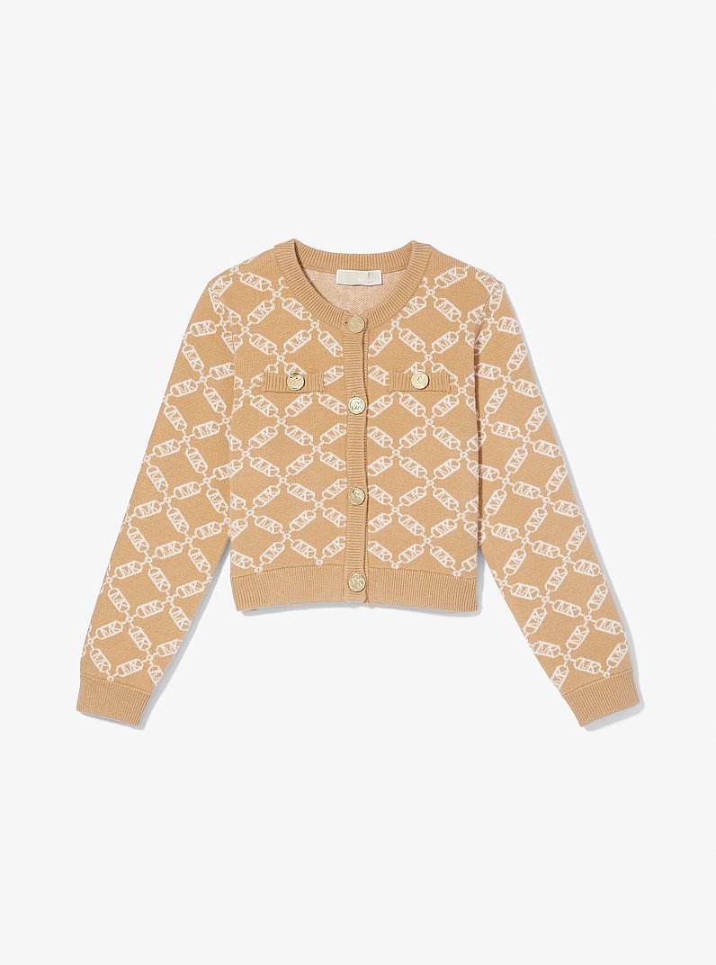Cardigan en tricot imprim&eacute; &agrave; logo Empire in POIL DE CHAMEAU | Michael Kors