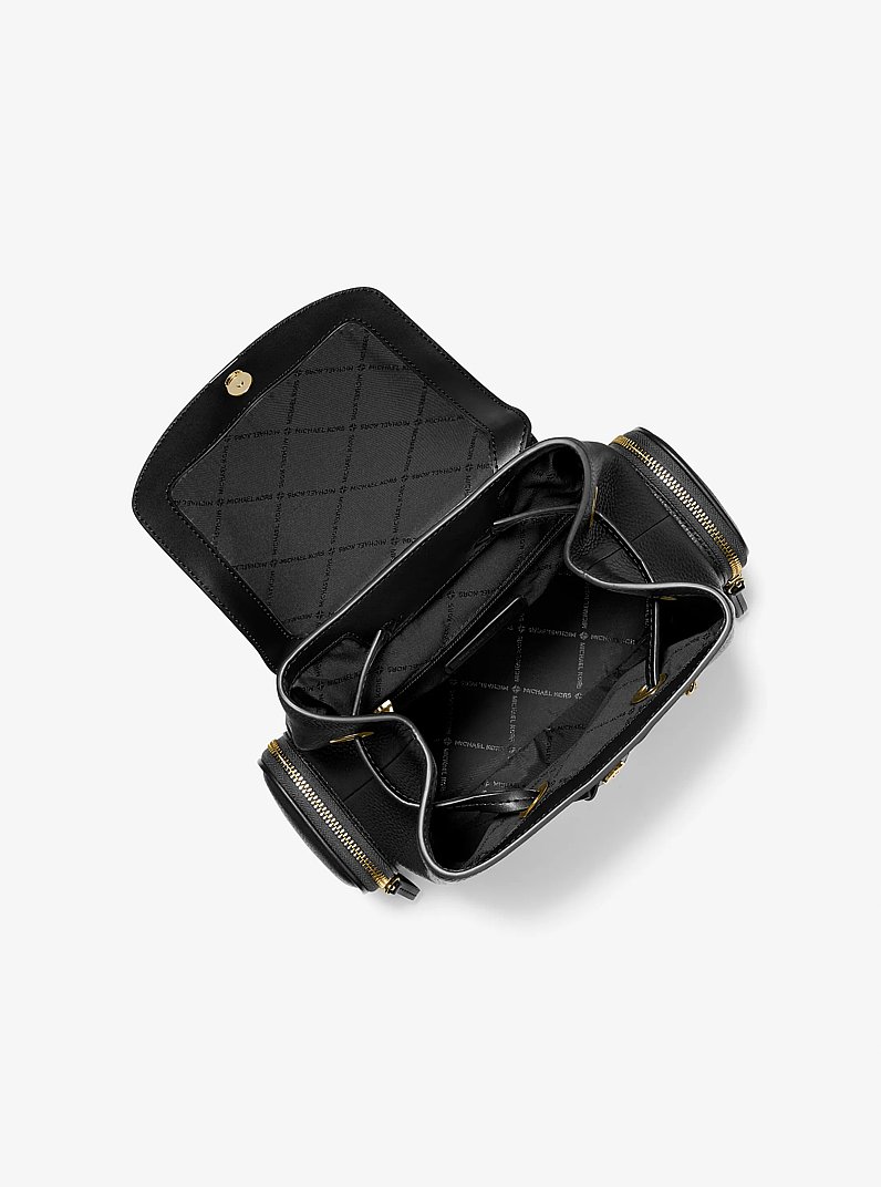 Jet Set Medium Pebbled Leather Backpack in BLACK | Michael Kors